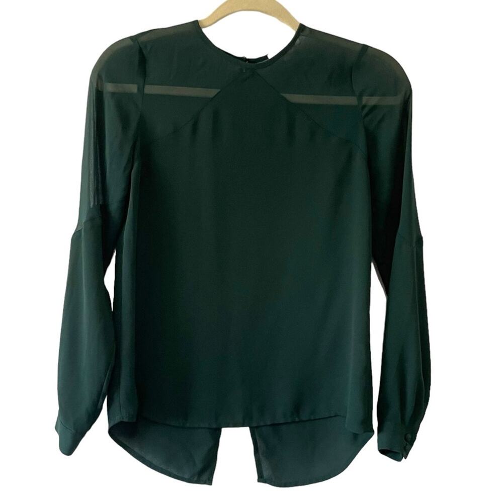 1. State Green Sheer Longsleeve Blouse Size XS